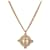 NEW CHANEL NECKLACE CC LOGO PENDANT STRASS GOLD METAL 43/50 NECKLACE Golden  ref.1019758