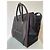 Luggage Trolley Céline in pelle nera e bordi bordeaux Nero Bordò - vista 2