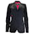 Barbara Bui Bárbara Bui Negro / Blazer de lana con detalle de aberturas y forro de satén rosa intenso Poliéster  ref.1020495