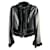 Schwarze Jitrois-Jacke aus Leder, Seide und Strass  ref.1020810
