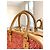 Borsa Loewe Amazona 23 in jacquard e pelle beige - vista 10
