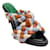Alexandre Birman Eggshell / Caribbean Multi Carlotta Woven Sandals Multiple colors Leather  ref.1021365