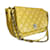 Chanel Bolsa com aba Amarelo Couro  ref.1022663