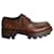 Zapatos Derby con suela Lug de Prada en cuero marrón Castaño  ref.1023065