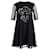 Vestido de malla y jersey con detalle de aplicación de Alexander McQueen en poliéster negro  ref.1023109