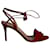 Gianvito Rossi Flora Ruffled Lace-Up Sandals in Red Suede  ref.1023219