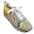 Missoni Blanc / Chaussures de course jaunes Toile  ref.1023784