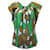 Diane Von Furstenberg bedruckte Bluse mit U-Ausschnitt aus grüner Seide  ref.1025295
