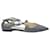 Jimmy Choo Zapatos planos con punta en punta y purpurina Lancer en cuero azul  ref.1025638