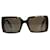 Moncler Brown tortoise shell square-framed sunglasses  ref.1025729