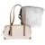 GUCCI GG Canvas Shoulder Bag Coated Canvas Leather 2Set Black Beige Auth bs7126 White Cloth  ref.1025882