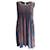 Golden Goose Blue / bronze metallic 2020 Astrid Pleated Striped Sleeveless Lurex Mini Dress Synthetic  ref.1026012