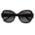 Saint Laurent preto / Óculos de sol com armação de plástico com padrão de coração vermelho  ref.1026075