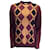 Autre Marque Plan C Burgundy Multi Argyle Diamond Knit Pullover Sweater Dark red Cotton  ref.1026084