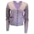 Dries van Noten Blu / Maglione cardigan abbottonato in maglia di lana viola a maniche lunghe Multicolore  ref.1026095