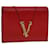 VERSACE Virtus Compact Geldbörse Leder Rot Gold Ton Auth hk797  ref.1026479