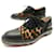 CHRISTIAN LOUBOUTIN RICHELIEU LATCHO SHOES UNCHARGED 38 Foal leather Black Pony-style calfskin  ref.1026897