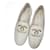 Chanel Mocasines con logo CC en color marfil Beige Cuero  ref.1027555