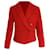 Chloé Blazer Chloe con botonadura forrada en lana virgen roja  ref.1028068