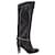 Sergio Rossi Zipper Detail Knee-High Boots in Black Leather  ref.1028071