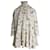 Ganni Ruffle-Neck Horse-Print Dress in White Organic-Cotton  ref.1028075