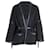 Veste à franges et finitions en cuir Maje Mathieu en polyamide noir  ref.1028114