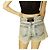 Alexander Wang Blue Denim Jeans Crystal Logo Strap Raw Cut Shorts Größe L - Ansicht 2
