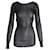 Balmain Sheer Long-Sleeve Top with Button Detail in Black Viscose Cellulose fibre  ref.1029241