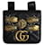 Gucci Gg Marmont Gürteltasche mit Metallapplikationen aus schwarzem Leder  ref.1029276