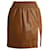 Mini-jupe Miu Miu avec fente en cuir marron  ref.1030232