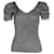 Sandro Metallic Puffed-Sleeved Stretch-Knit Top In Silver Polyester Silvery  ref.1031211