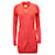 Chanel 2-Vestido de punto y cárdigan largo de algodón rojo Roja  ref.1031226
