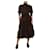 Autre Marque Brown high-neck corduroy tiered midi dress - size S Cotton  ref.1031323