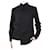 Autre Marque Camicia aderente nera senza colletto con bottoni - taglia S Nero Cotone  ref.1031334