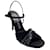 Pedro Garcia Black Satin Romina Sandals with Crystal Embellishments Cloth  ref.1031796