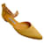 Manolo Blahnik - Chaussures plates Campanilla en satin doré Toile  ref.1031833