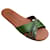 Pedro Garcia Bamboo Satin Paty Sandals with Swarovski Crystals Green Cloth  ref.1031888