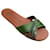 Pedro Garcia Sandales Paty en Satin de Bambou avec Cristaux Swarovski Toile Vert  ref.1031893