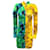 Autre Marque Richard Quinn Amarelo / verde / azul multi 2019 Vestido estampado de veludo manga comprida Multicor  ref.1031922