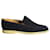 Loro Piana Summer Walk Croc-Embossed Loafers in Black Leather  ref.1032259