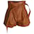 Ulla Johnson Othella High-Rise Belted Shorts in Brown Lambskin Leather  ref.1032305
