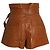 Ulla Johnson Othella High-Rise Belted Shorts in Brown Lambskin Leather - view 3