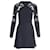 Mini-robe en maille intarsia Panther Valentino Garavani en viscose noire Fibre de cellulose  ref.1032321