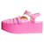 Loewe Sandali con plateau in pelle rosa scintillante - taglia EU 38  ref.1032385