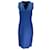 Vestido midi de lã crepe Akris azul sem mangas com decote em V  ref.1032566
