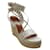 Alaïa Alaia White Leather Cut Out Espadrille Wedge Sandals  ref.1032581