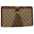 GUCCI GG Canvas Web Sherry Line Clutch Bag Beige Red 8901033 Auth th3866  ref.1032787