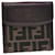 FENDI Zucca Canvas Wallet Black Brown Auth 50832  ref.1032857