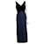 Vera Wang Vestido de noche azul medianoche con corpiño de terciopelo Azul oscuro  ref.1032886