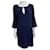 Diane Von Furstenberg Vestido de crepé estilo militar DvF Agness Azul marino Triacetato  ref.1032890
